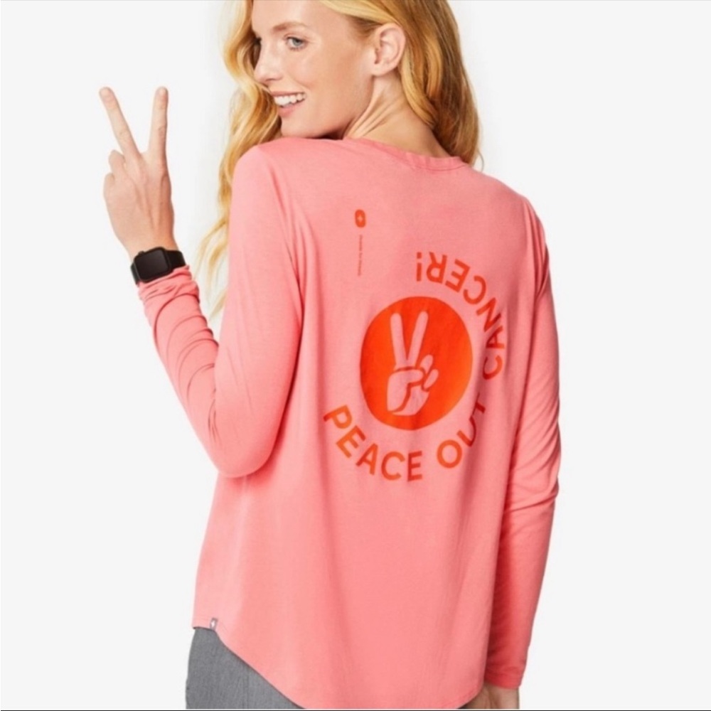 COPY - Figs PEACE OUT CANCER Long Sleeve Under Scrub Tee Size Small